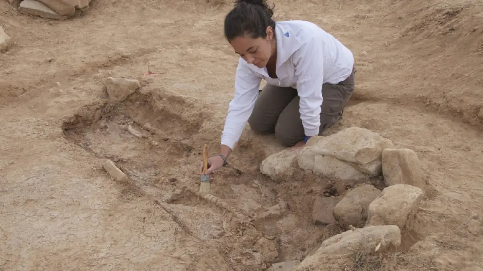 Uno de los enterramientos descubiertos en Segeda en Mara