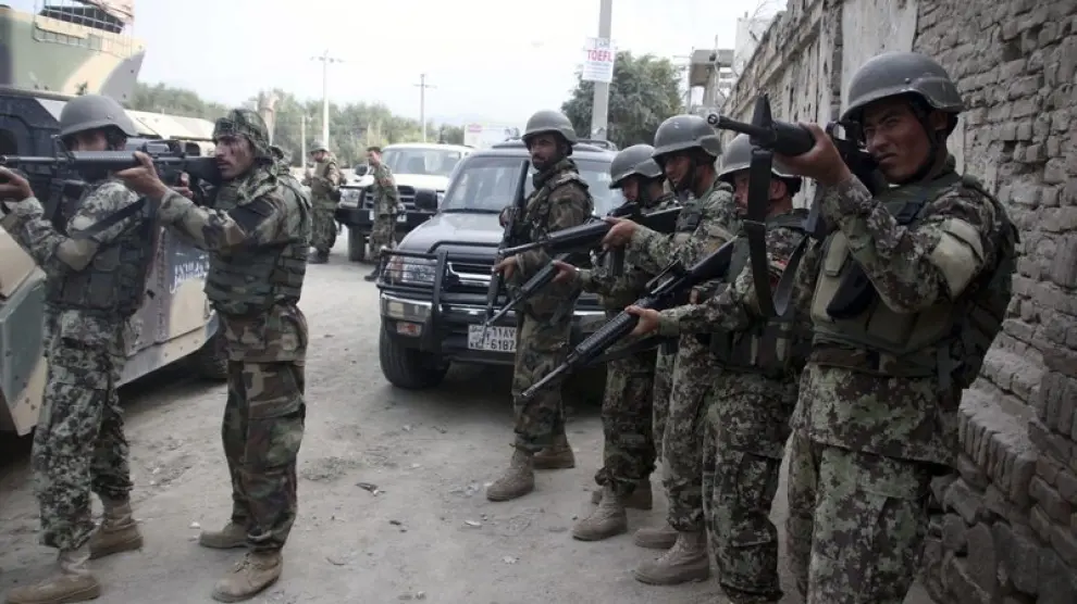 Soldados afganos, en plena operación