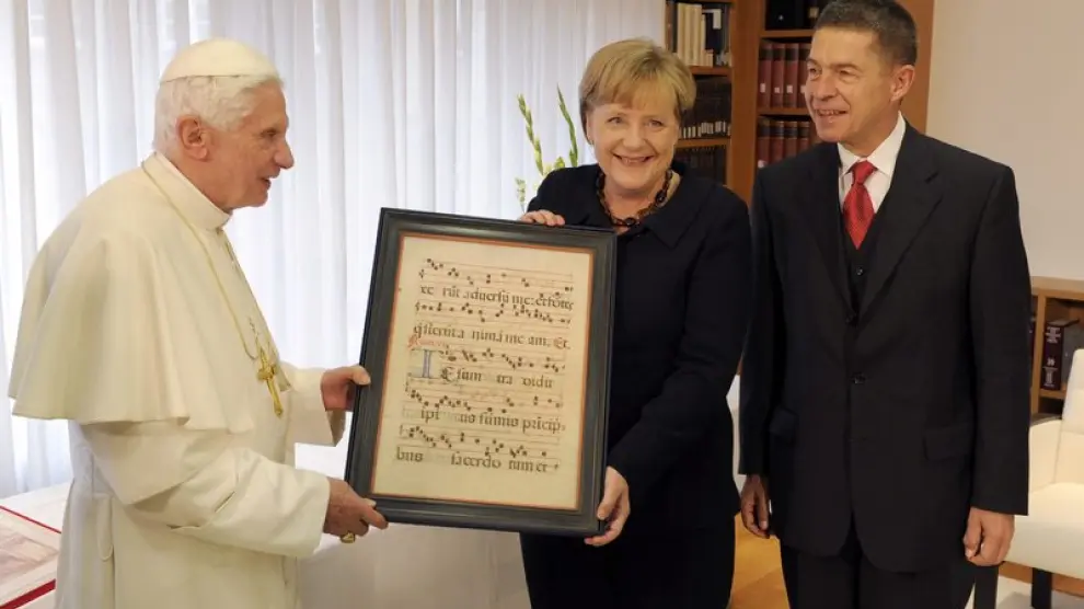 El Papa y la canciller alemana Angela Merkel