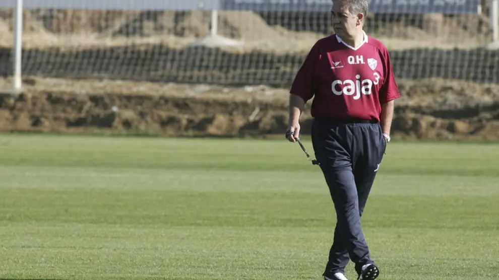 Primer entrenamiento de Quique Hernández al frente del Huesca