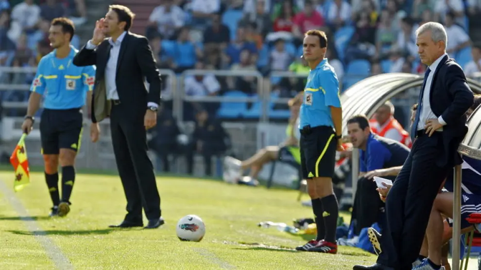 Aguirre durante el partido ante la Real