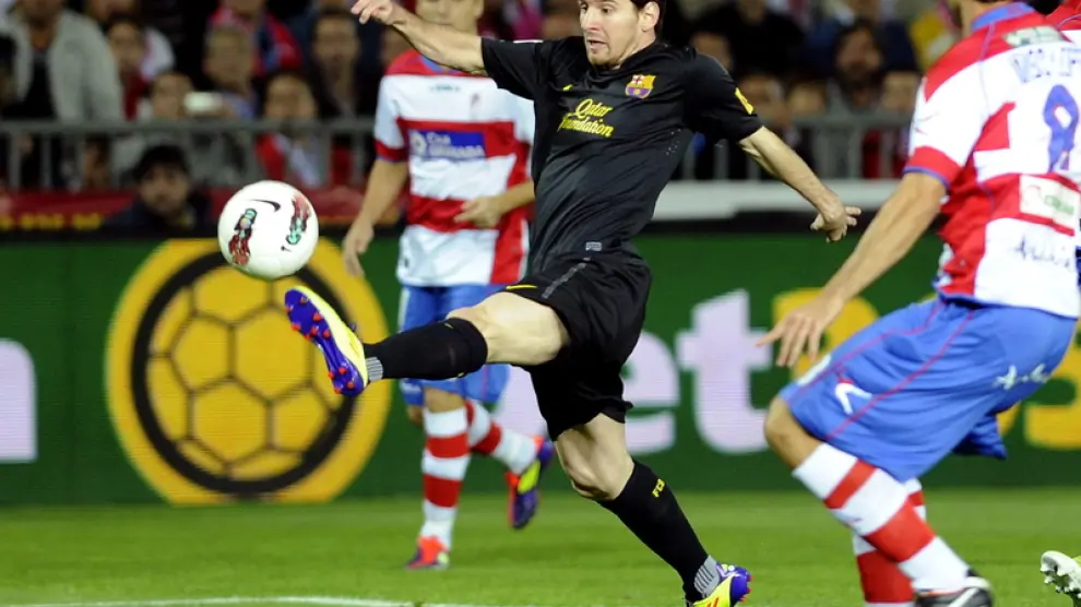 Leo Messi, en posesión del balón.