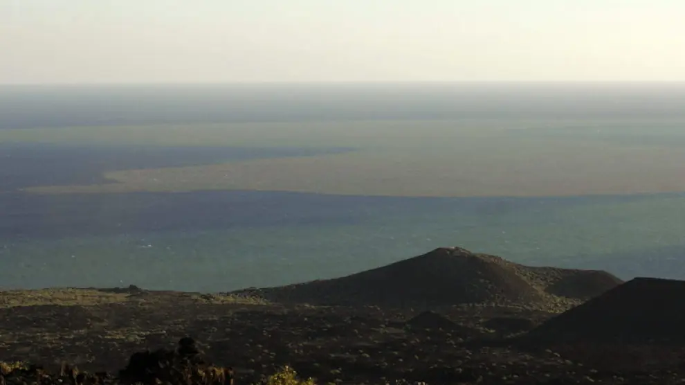 Imagen de la mancha presente en el litoral de El Hierro