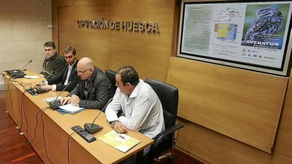 José Ramón Cajal, Javier Betorz, Francisco Villellas y José Ramón Cajal en la presentación.