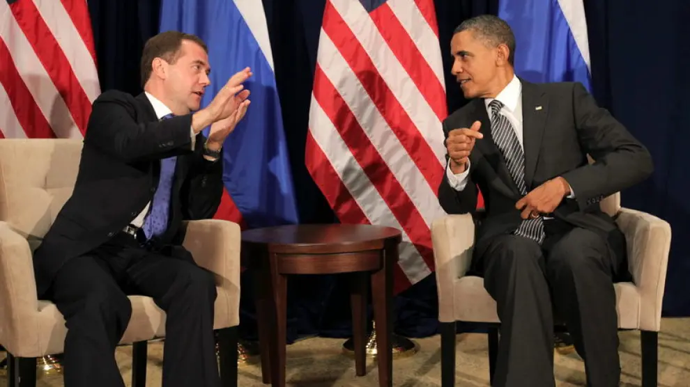 Una imagen de archivo de una reunión entre Barack Obama y el Dmitri Medvédev