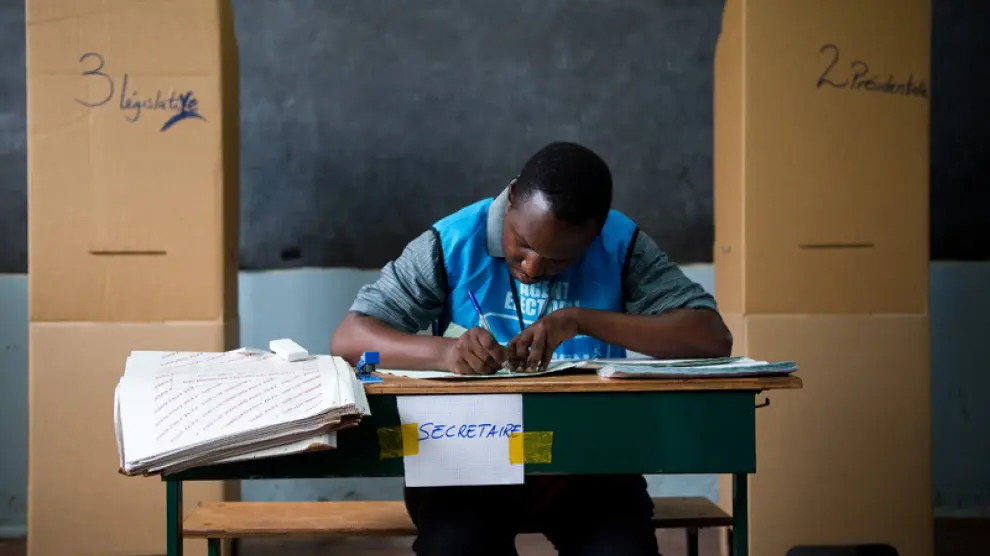 Imagen de un colegio electoral en Lubumbashi