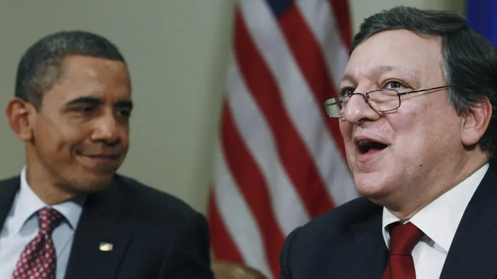 Obama y Barroso durante la reunión que mantuvieron este lunes