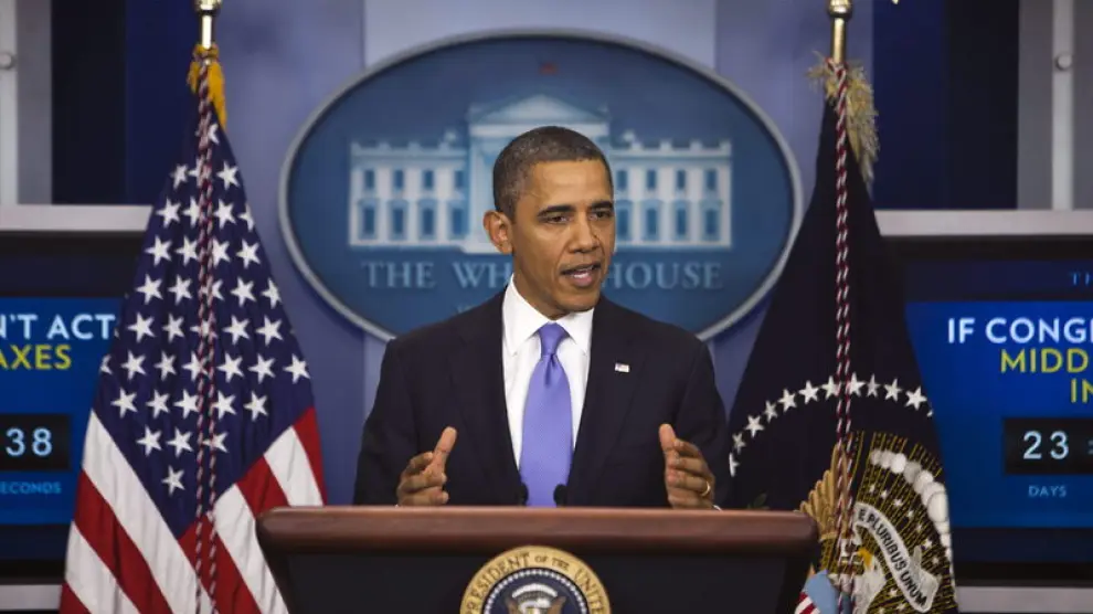 Barack Obama durante una rueda de prensa.