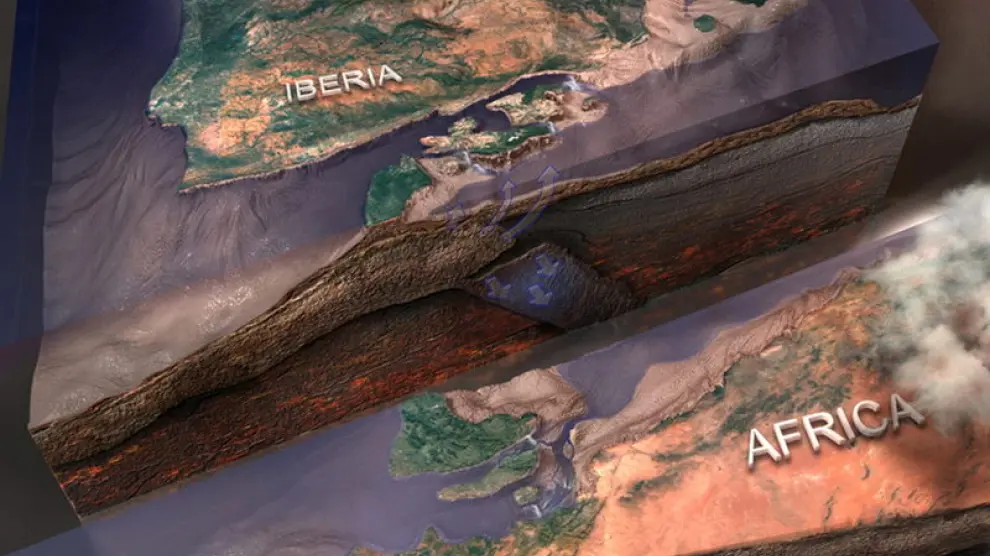 Imagen facilitada por CSIC que recrea el mar Mediterráneo hace seis millones de años