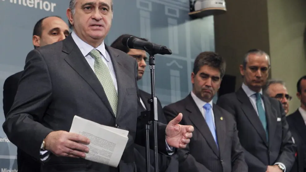 El ministro del Interior, Jorge Fernández Díaz, tras la toma de posesión de los cargos de su ministerior