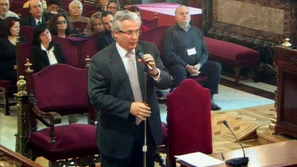 El juez Baltasar Garzón, durante su turno de última palabra en el juicio