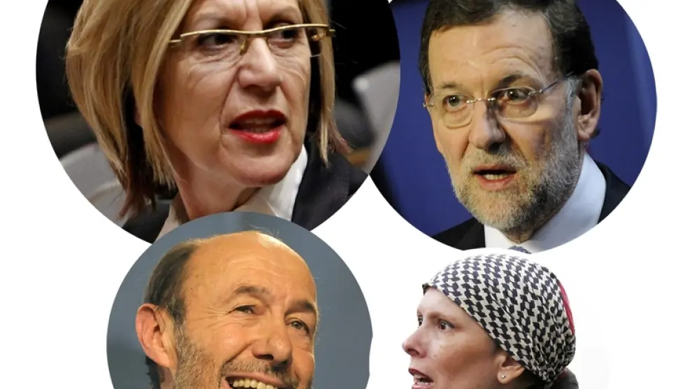 Díez, Rajoy, Rubalcaba y Uxue
