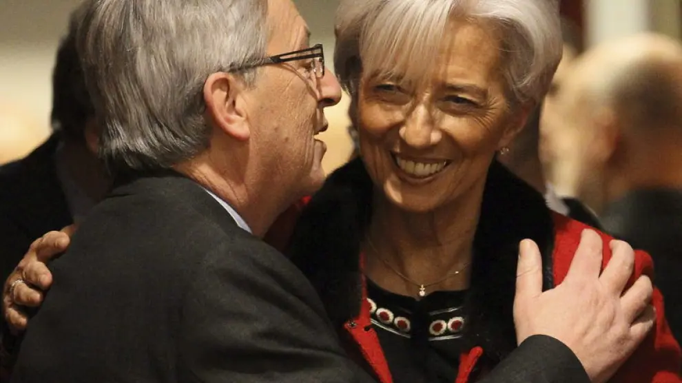 Juncker junto a Lagarde