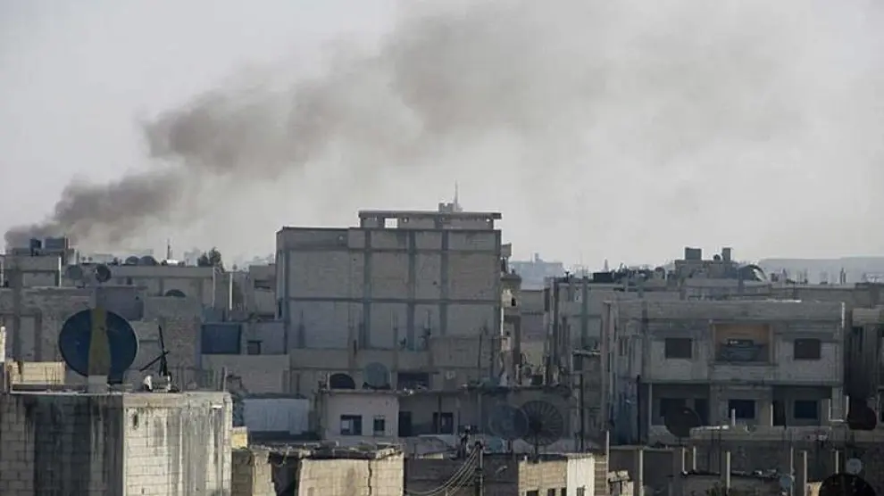 Imagen de los bombardeos sobre Homs