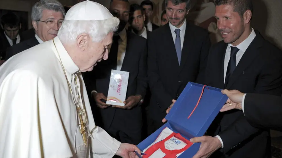 El Papa junto al "Cholo" Simeone