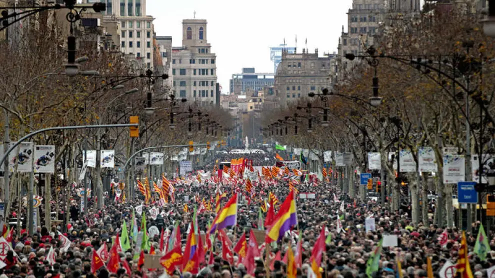 Imagen de archivo de la movilización en Barcelona contra la reforma laboral