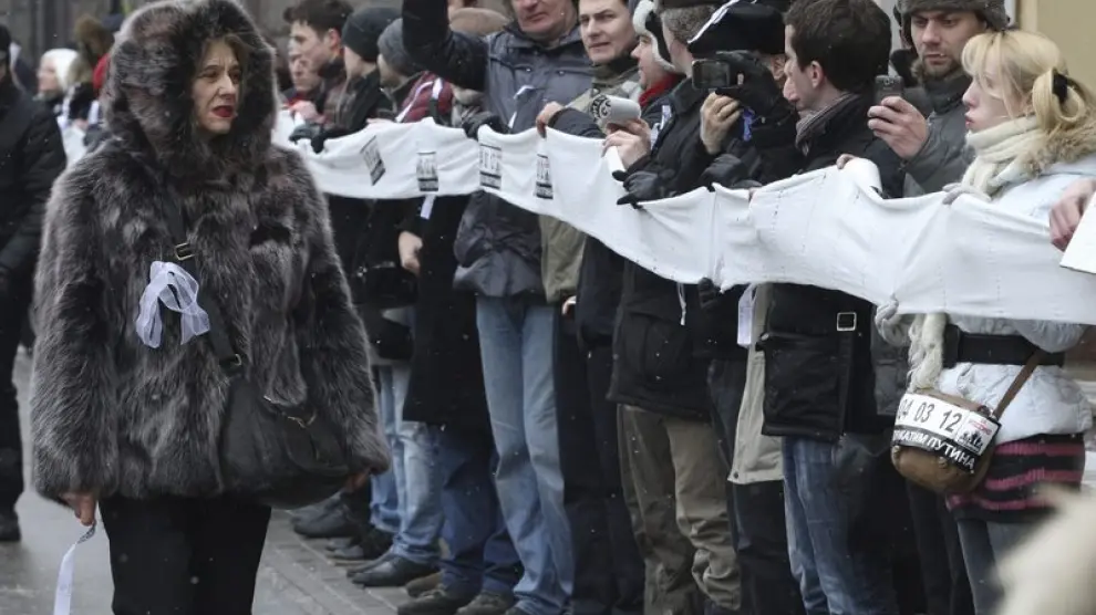 Protesta en el centro de la capital rusa
