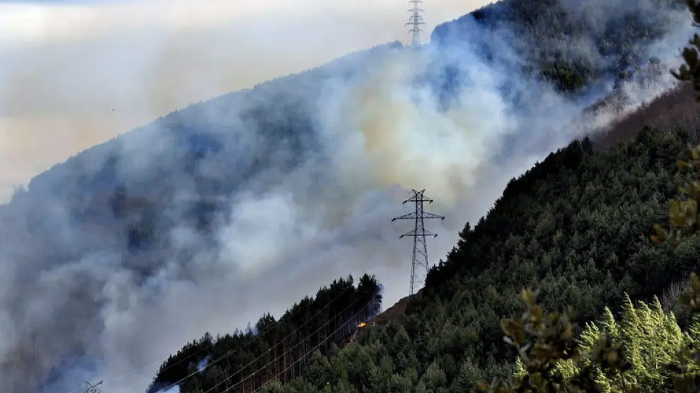 Aspecto del incendio forestal del barranco Viu de Llebata, en El Pont de Suert
