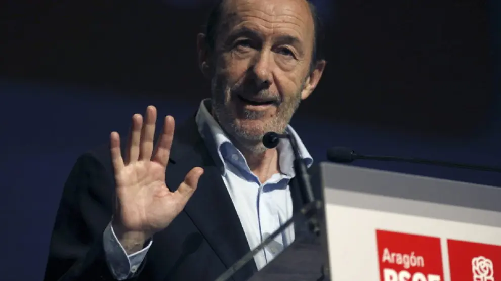 Rubalcaba, en el congreso del PSOE de Aragón.