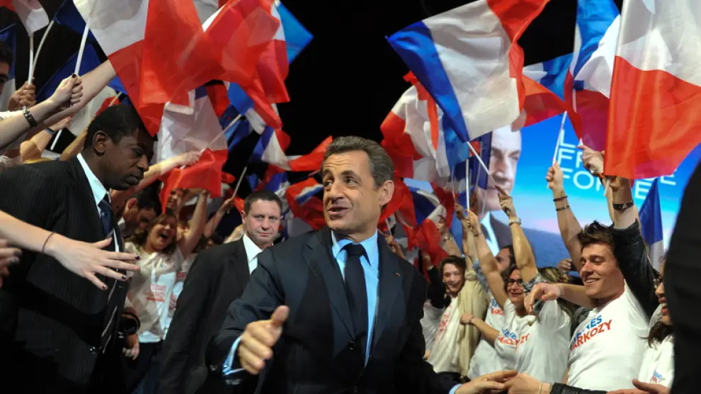 Sarkozy, durante un acto de su campaña