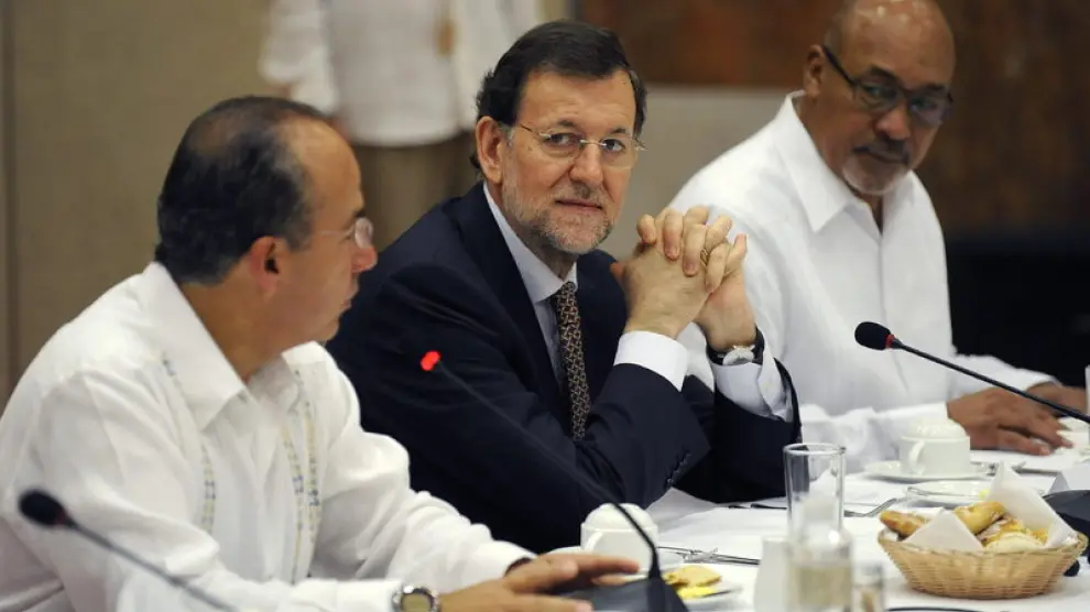 Rajoy durante su visita a México
