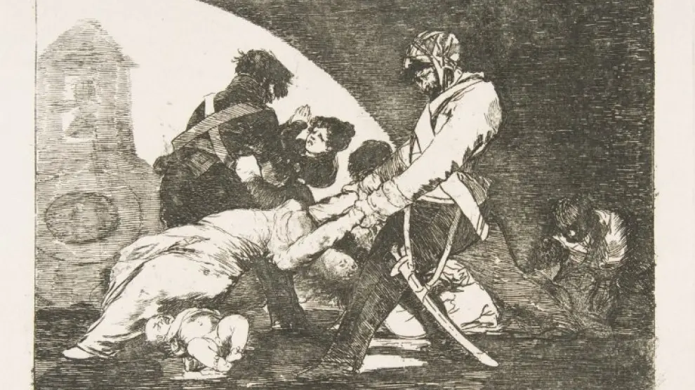 El grabado 'Ni por esas', de la serie de los 'Desastres de la guerra'