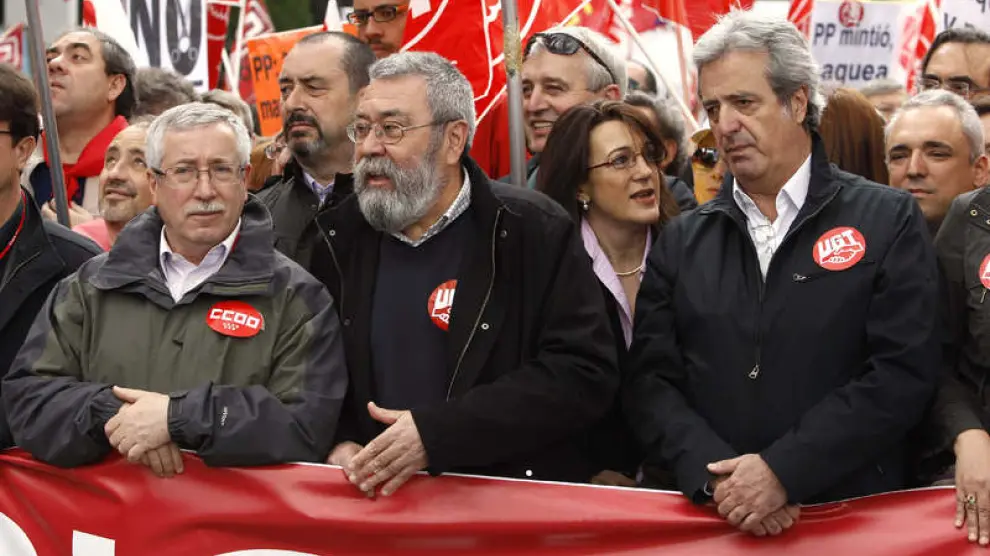 Toxo y Méndez, en la manifestación de Madrid
