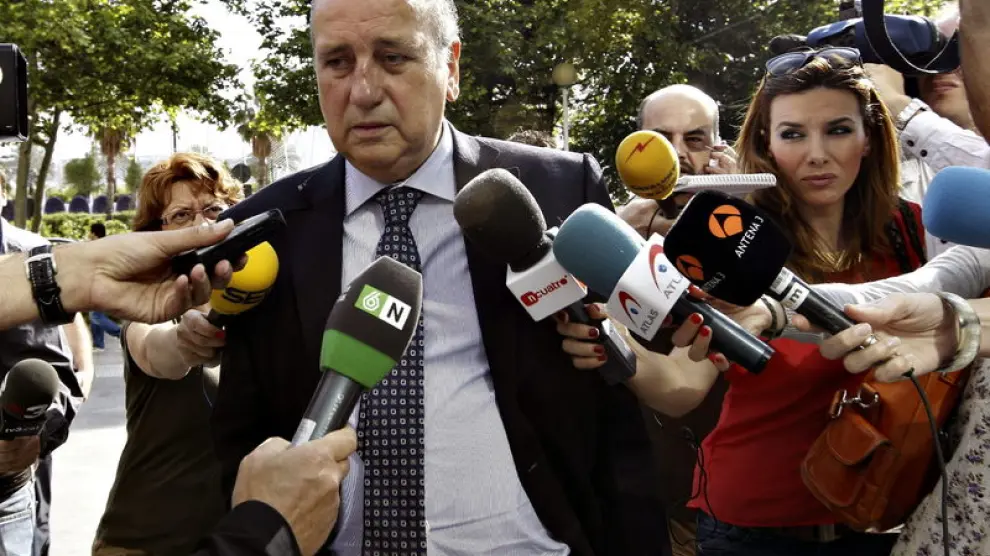 El presidente del Villarreal, Fernando Roig, a su llegada al juzgado