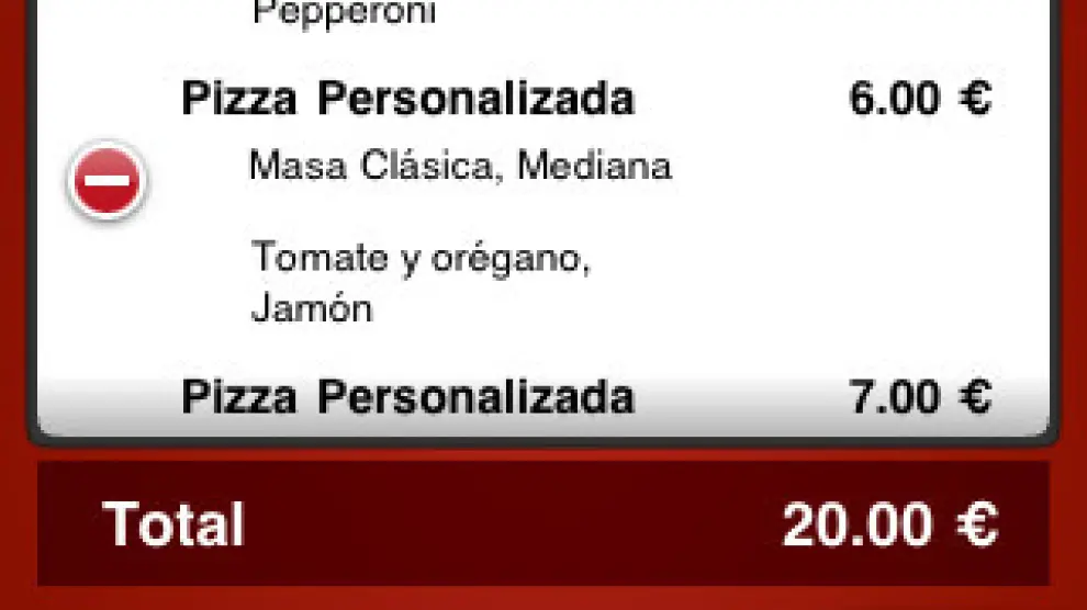 A través de la aplicación se pueden elegir la pizzas