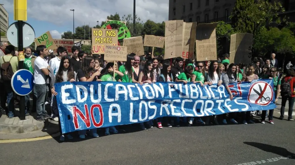 Manifestación en Zaragoza contra los recortes