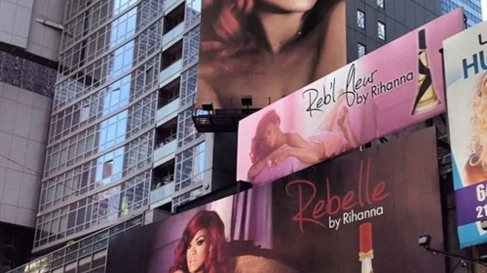La imagen de Rihanna, en Times Square