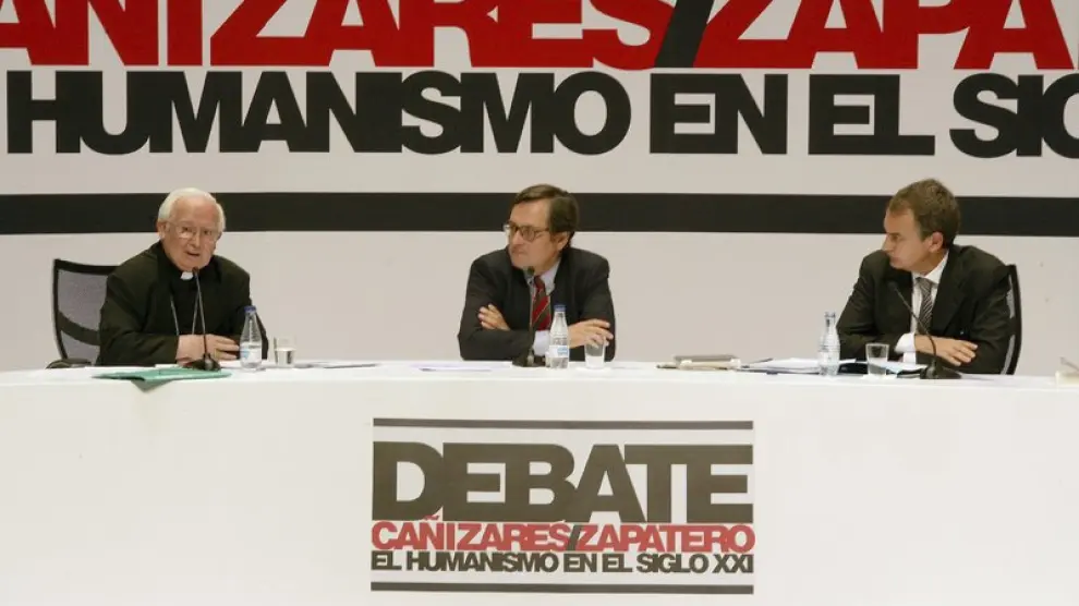 Cañizares y Zapatero durante el debate