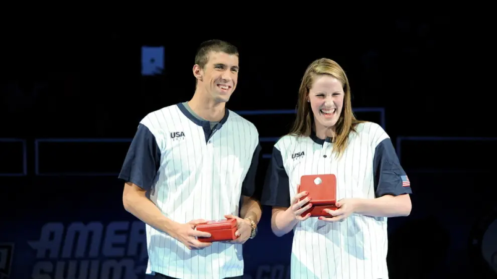 Michael Phelps y Missy Franklin tras el octavo día de preolímpicos
