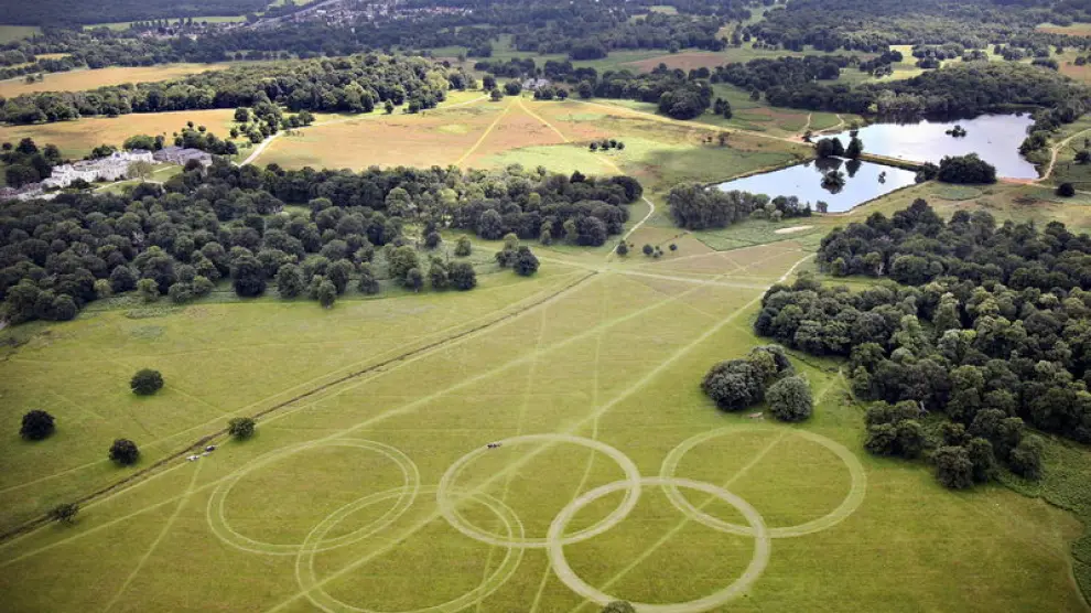 Los cinco aros olímpicos en Londres