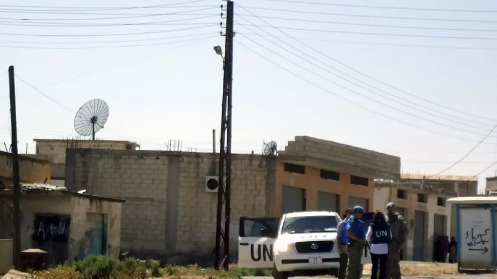 Los observadores de la ONU visitaron la ciudad de Tremseh.