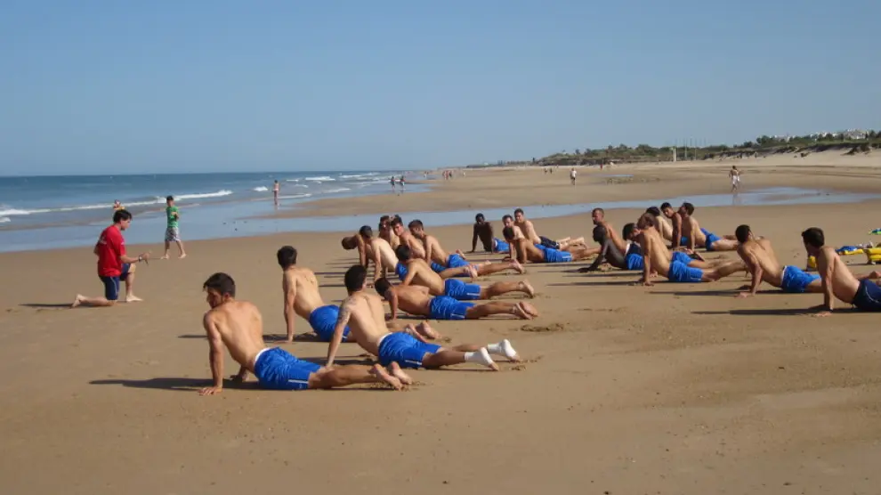Suave sesión de entrenamiento en la playa