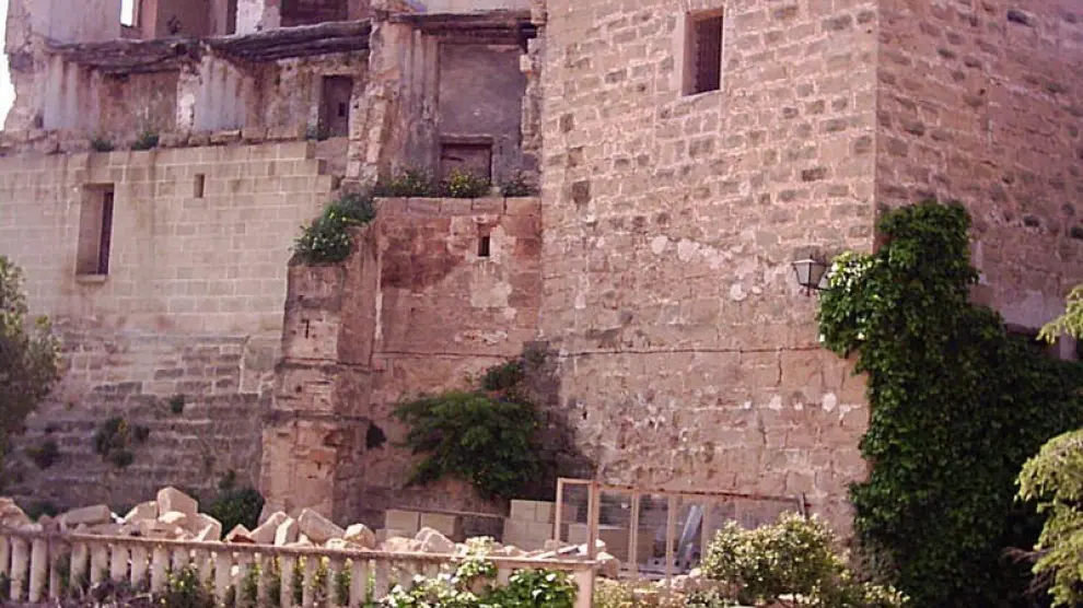 El Castillo de Caspe, antes de su restauración.