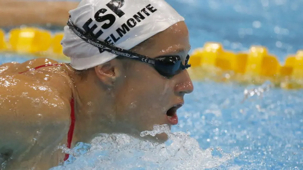 Mireia Belmonte en los entrenamientos previos a la cita olímpica