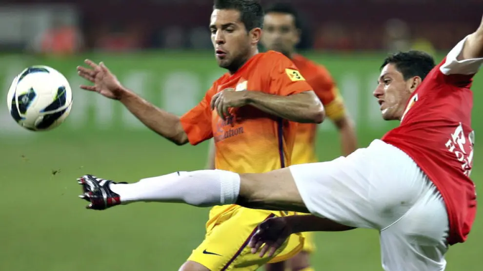 Jordi Alba, en el partido contra el Dinamo de Bucarest el pasado sábado.