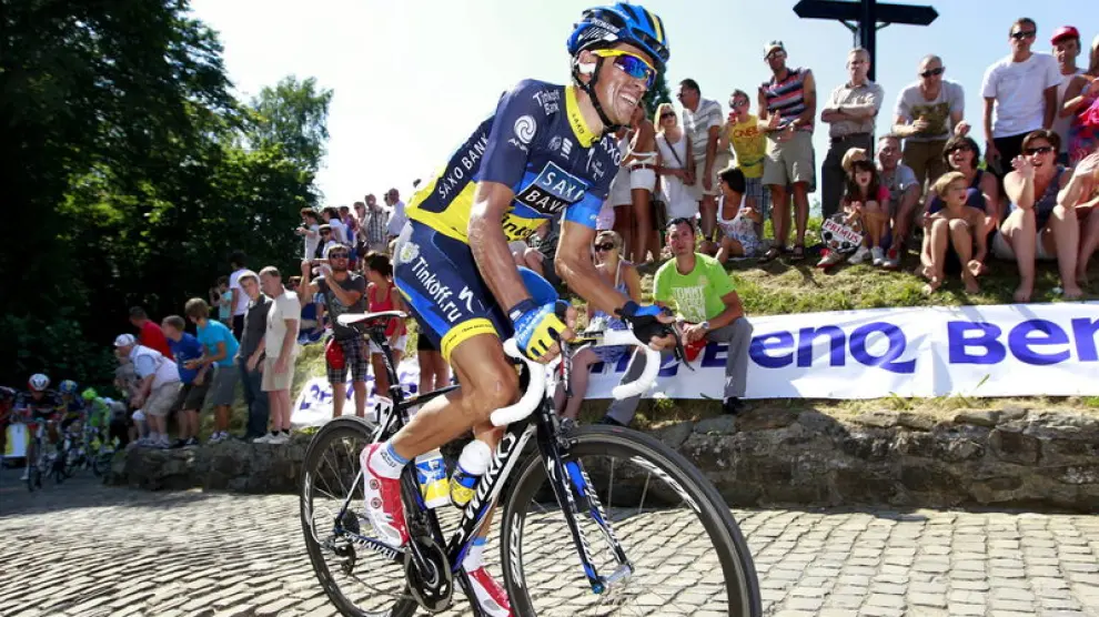 Contador, durante la última etapa de la vuelta.