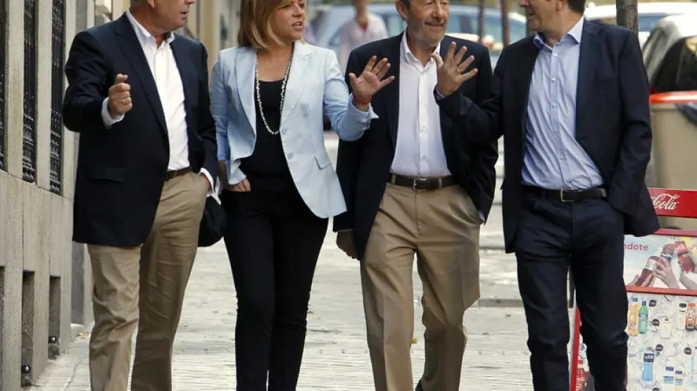 De izquierda a derecha: Pachi Vázquez, Elena Valenciano, Alfredo Pérez Rubalcaba y Patxi López