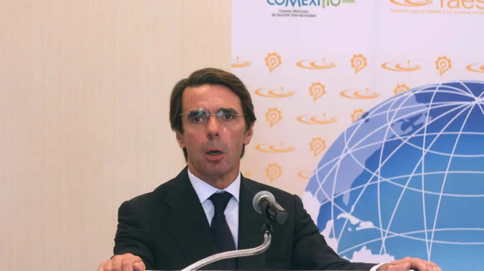 Aznar, durante su intervención en México