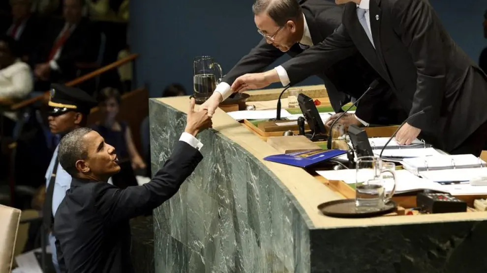 Obama saluda al secretario general de la ONU y al presidente de la Asamblea