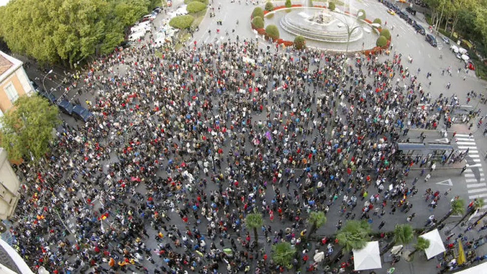 Protesta en el centro de Madrid
