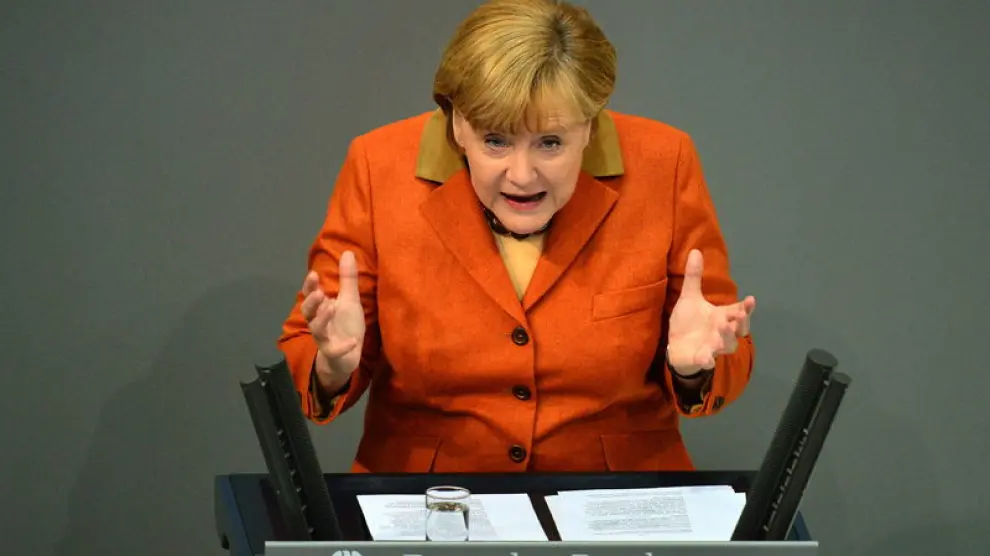 La canciller alemana en el Bundestag