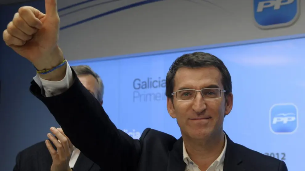 Feijóo celebra su victoria en las elecciones gallegas