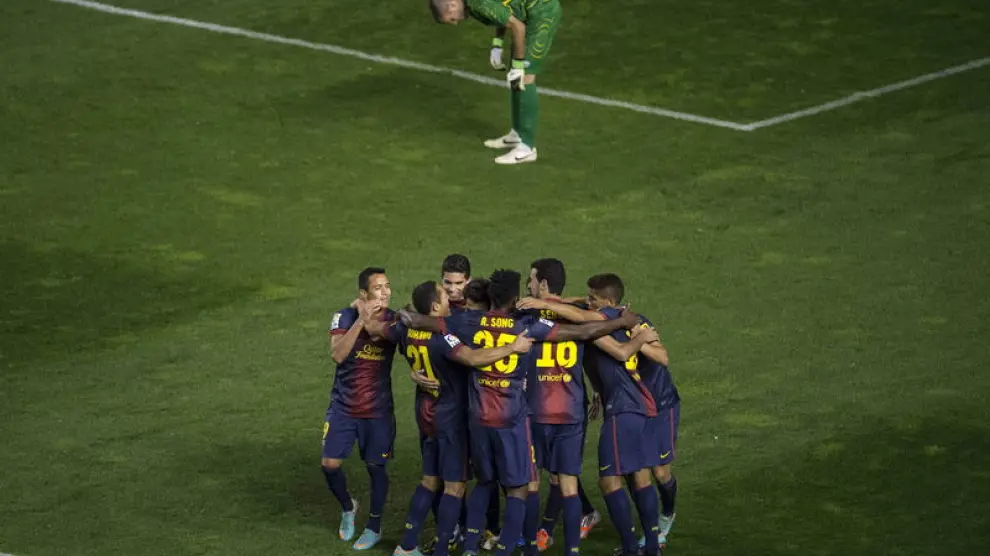 El Barcelona celebra un gol