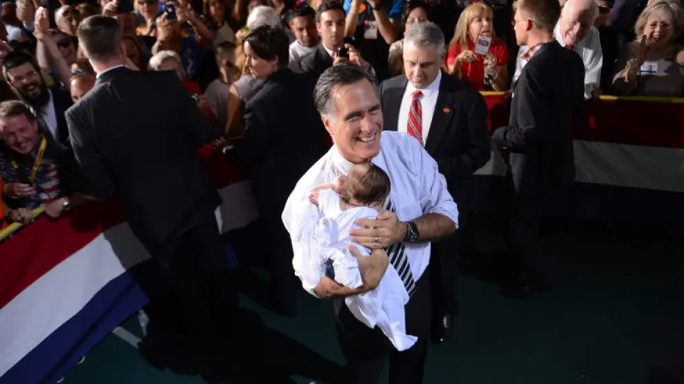 Romney tras su mitin en Miami