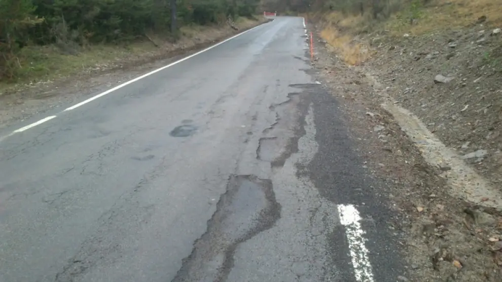 Estado de la carretera N 260 entre Broto y Fiscal