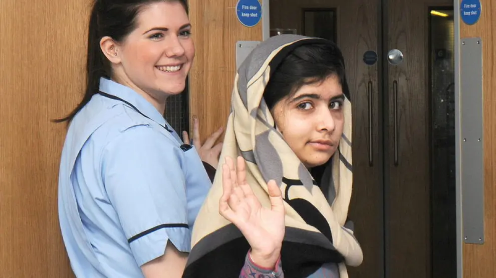 Malala a su salida del hospital londinense